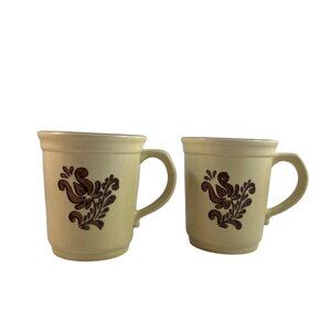 Pfaltzgraff Village Coffee Mugs Tea Cups Lot of 2 Made in USA No Crazing!